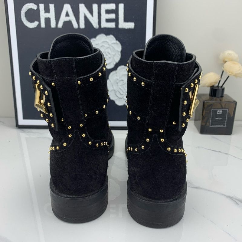 Louis Vuitton Louis Vuitton Black Velvet Studded Martin Boots 0079 Size US 6 / IT 36 - 5 Thumbnail