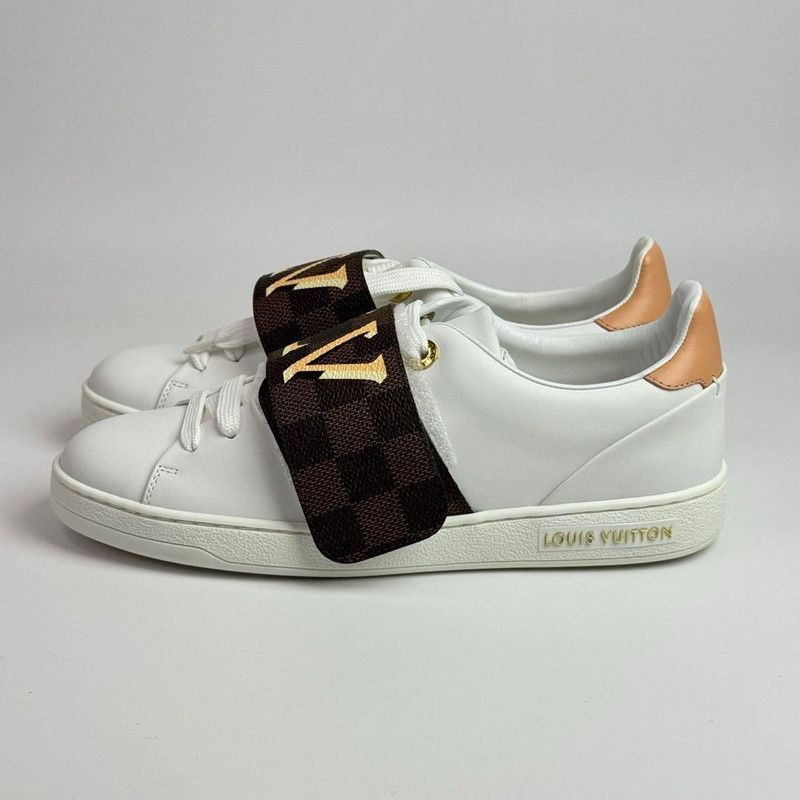 Louis Vuitton Louis Vuitton White Frontrow Leather Flat Sneakers 0079 Size US 6 / IT 36 - 4 Thumbnail