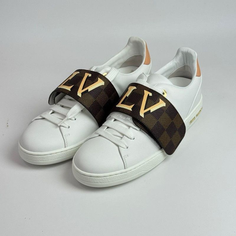 Louis Vuitton Louis Vuitton White Frontrow Leather Flat Sneakers 0079 Size US 6 / IT 36 - 3 Thumbnail