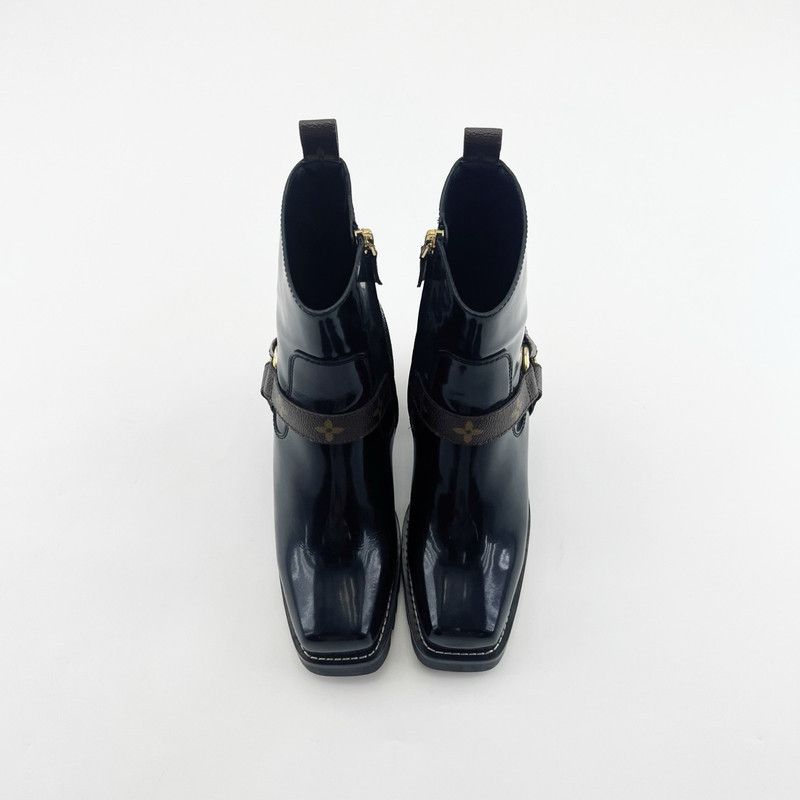 Louis Vuitton Louis Vuitton Limitless Black Leather Ankle Boots 0079 Size US 8 / IT 38 - 2 Thumbnail