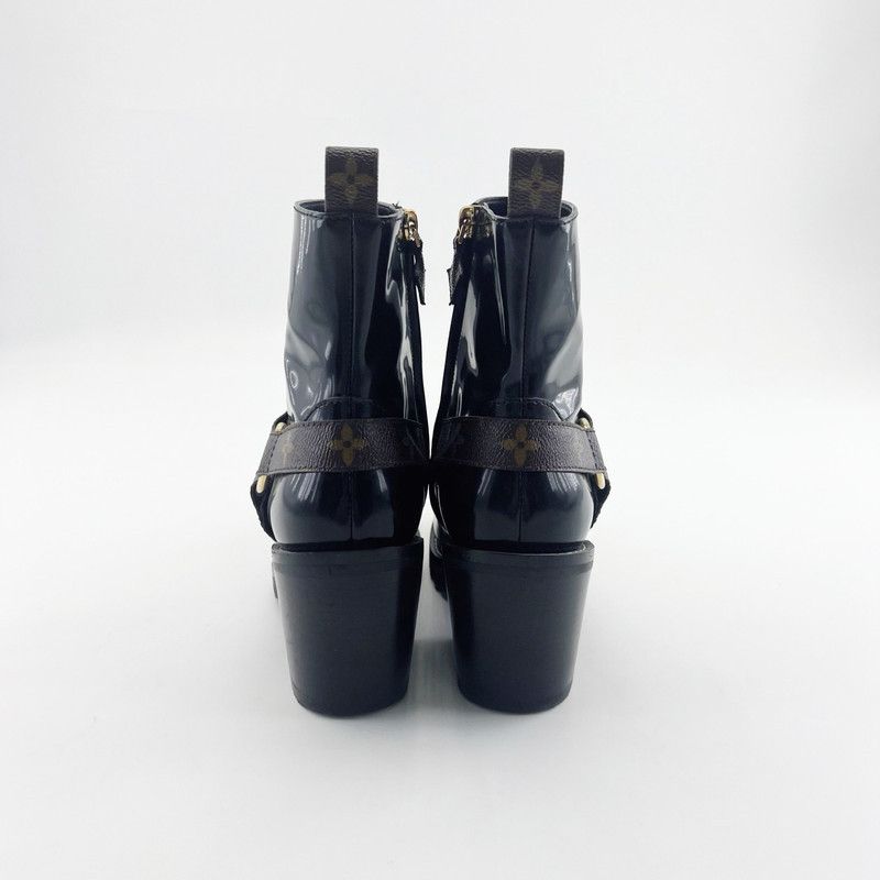 Louis Vuitton Louis Vuitton Limitless Black Leather Ankle Boots 0079 Size US 8 / IT 38 - 3 Thumbnail