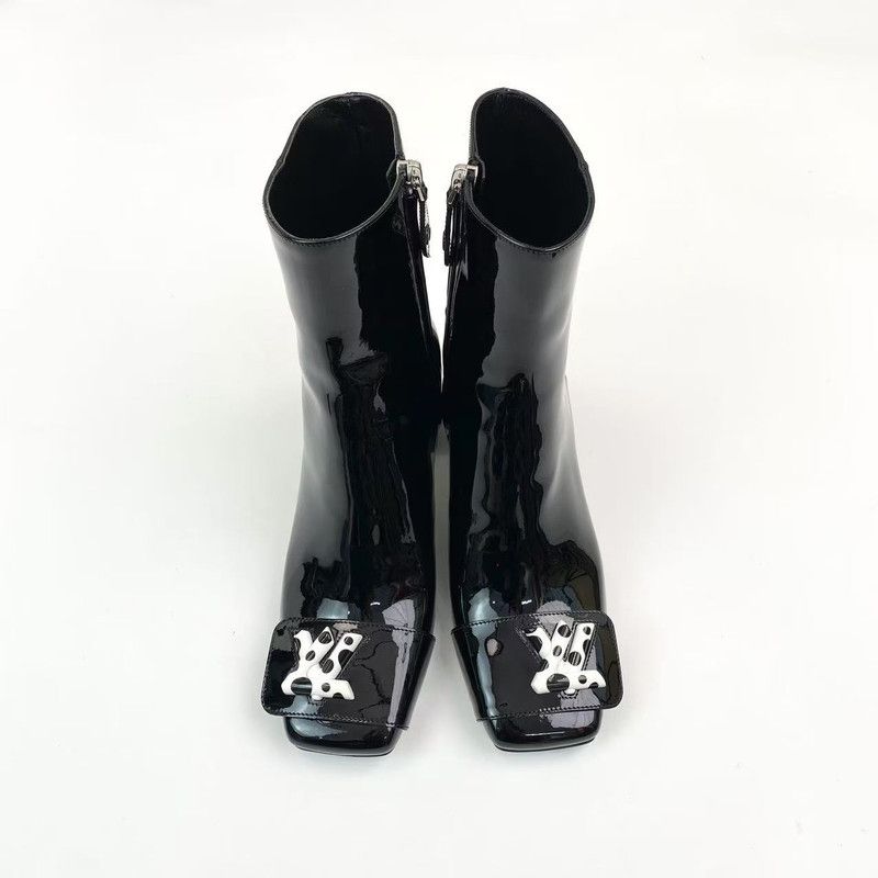 Louis Vuitton Yayoi Kusama x Louis Vuitton Black Ankle Boots 0079 Size US 4 / IT 34 - 2 Thumbnail