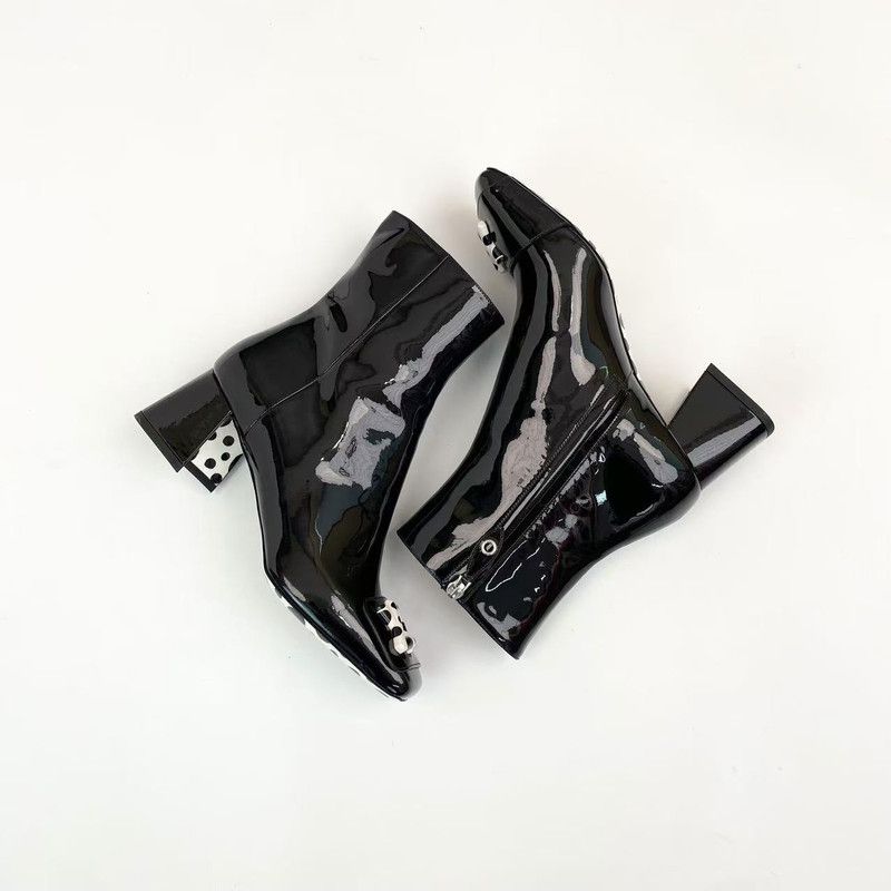 Louis Vuitton Yayoi Kusama x Louis Vuitton Black Ankle Boots 0079 Size US 4 / IT 34 - 3 Thumbnail