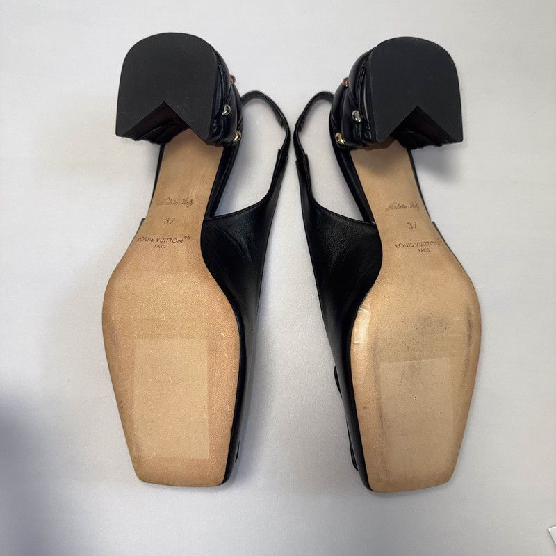 Louis Vuitton Louis Vuitton Classic Logo Square Heel Pumps 0079 Size US 6 / IT 36 - 4 Thumbnail