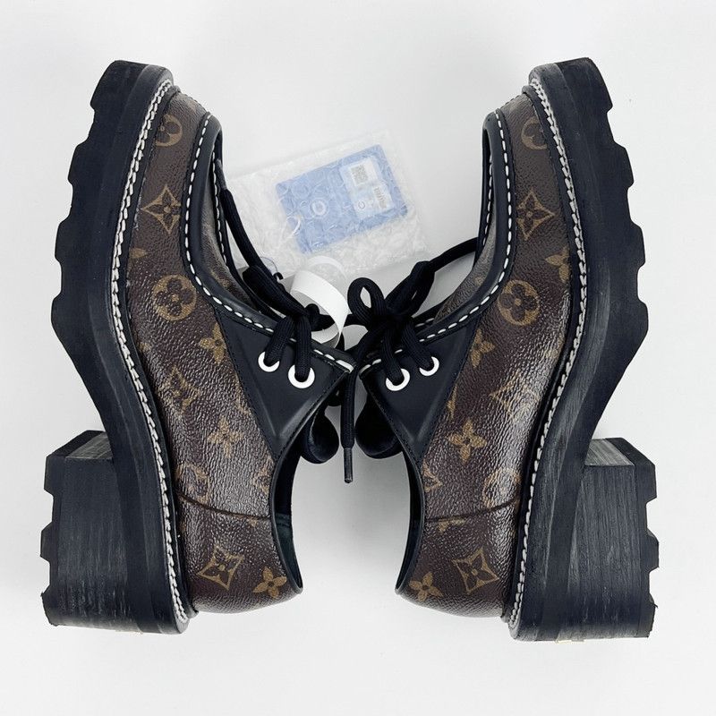 Louis Vuitton Louis Vuitton Beaubourg Monogram Platform Shoes 0079 Size US 6 / IT 36 - 3 Thumbnail