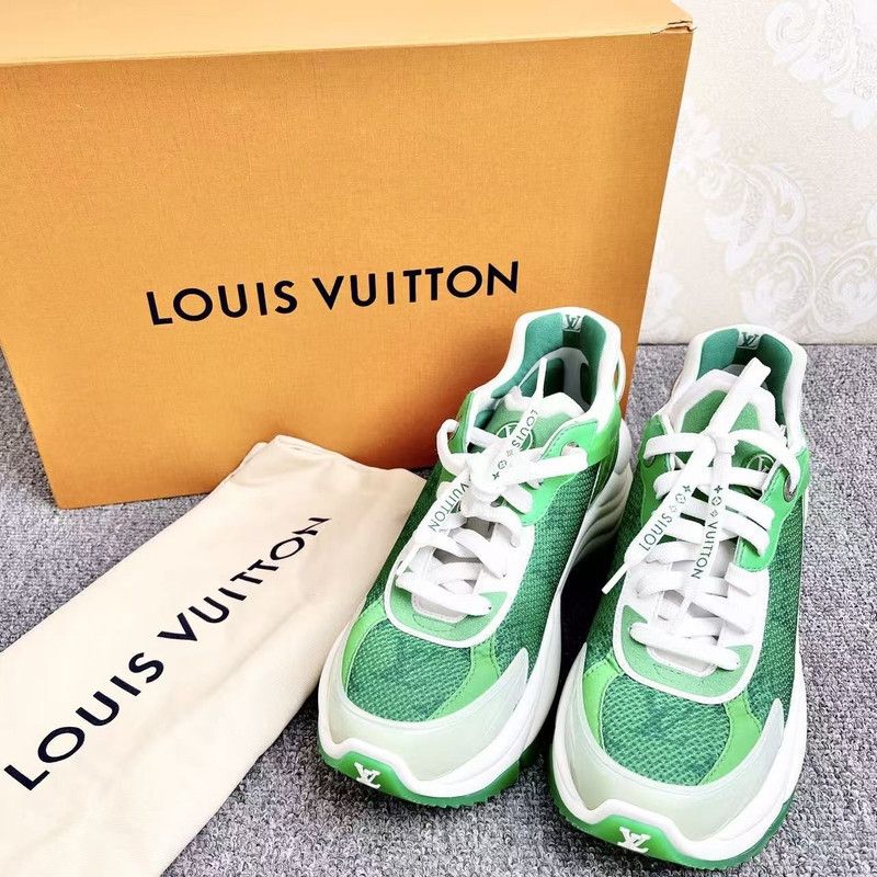 Louis Vuitton Louis Vuitton Run 55 Green White Sneakers 0079 Size US 7 / IT 37 - 2 Thumbnail