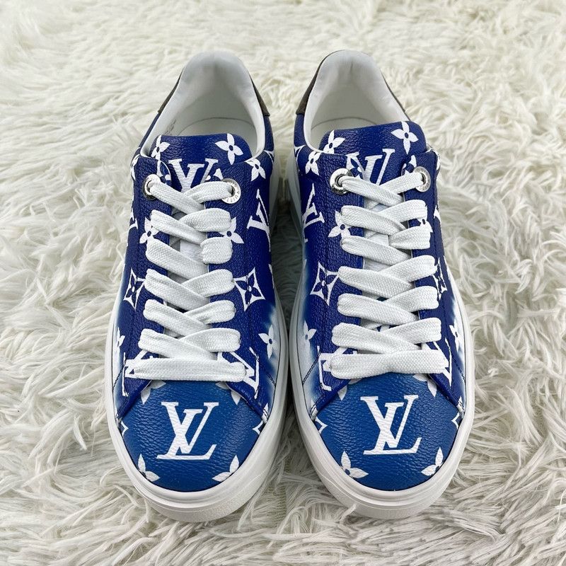 Louis Vuitton Louis Vuitton Blue Time Out Sneakers for Women 0079 Size US 5 / IT 35 - 2 Thumbnail