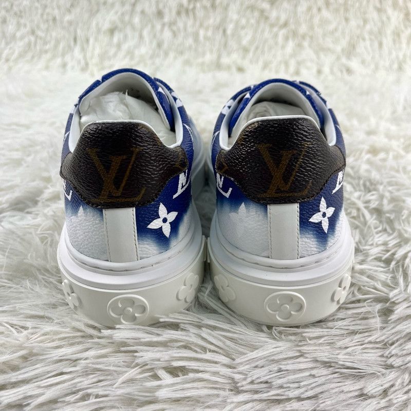 Louis Vuitton Louis Vuitton Blue Time Out Sneakers for Women 0079 Size US 5 / IT 35 - 3 Thumbnail