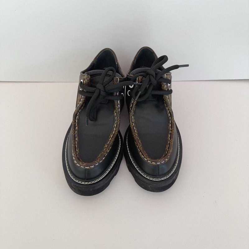 Louis Vuitton Louis Vuitton Black Beaubourg Fashion Lace-Up Shoes 0079 Size US 7 / IT 37 - 2 Thumbnail