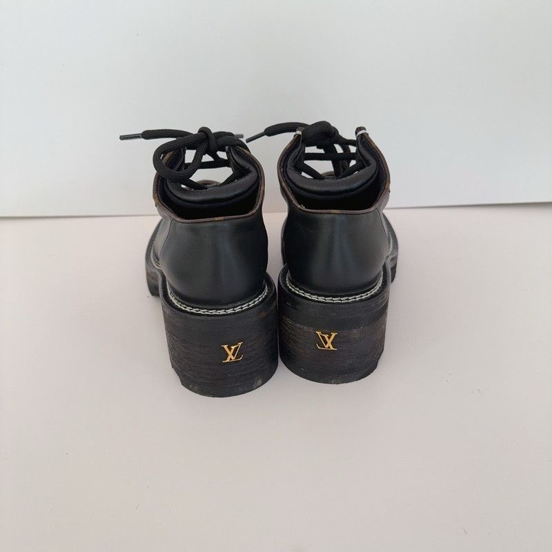 Louis Vuitton Louis Vuitton Black Beaubourg Fashion Lace-Up Shoes 0079 Size US 7 / IT 37 - 3 Thumbnail