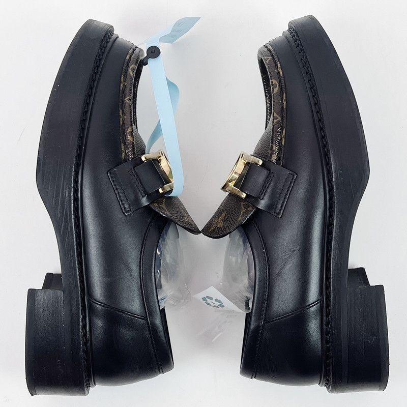Louis Vuitton Louis Vuitton Academy Black Leather Loafers 0079 Size US 6 / IT 36 - 3 Thumbnail