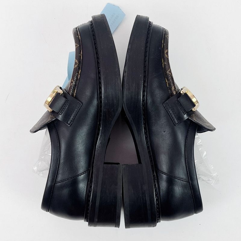 Louis Vuitton Louis Vuitton Academy Black Leather Loafers 0079 Size US 6 / IT 36 - 4 Thumbnail