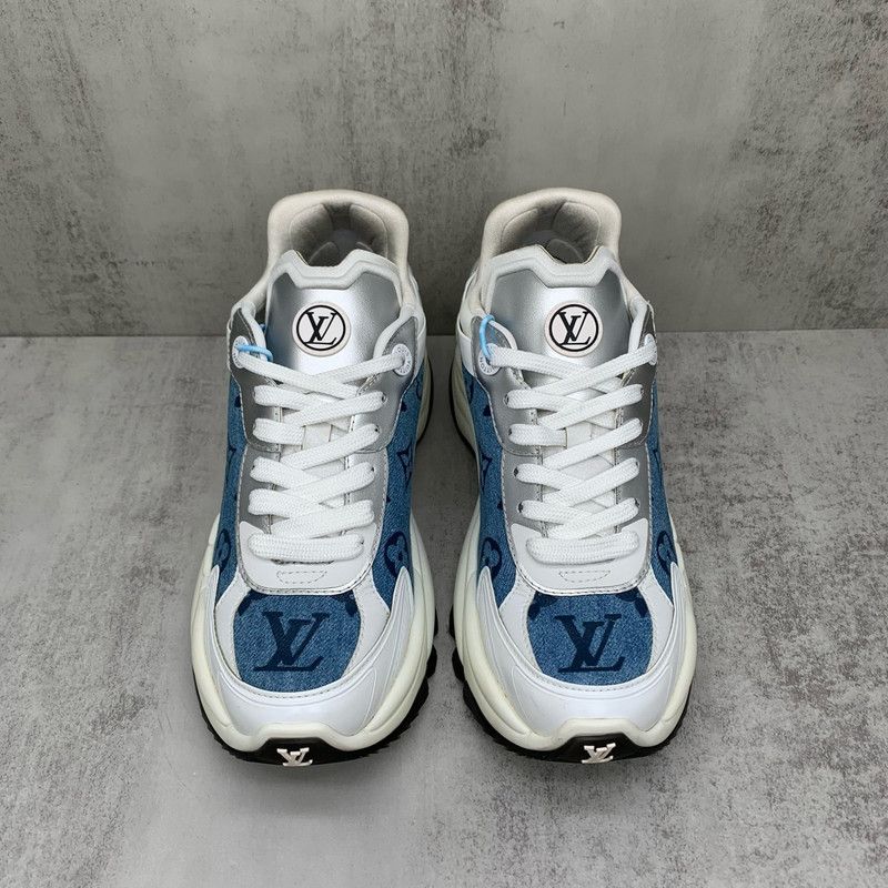 Louis Vuitton Louis Vuitton Run 55 Blue and White Sneakers 0079 Size US 4 / IT 34 - 4 Thumbnail