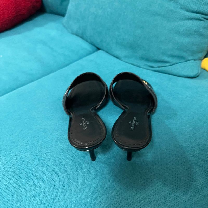 Louis Vuitton Louis Vuitton Revival Black Heeled Slides for Women 0079 Size US 7 / IT 37 - 3 Thumbnail