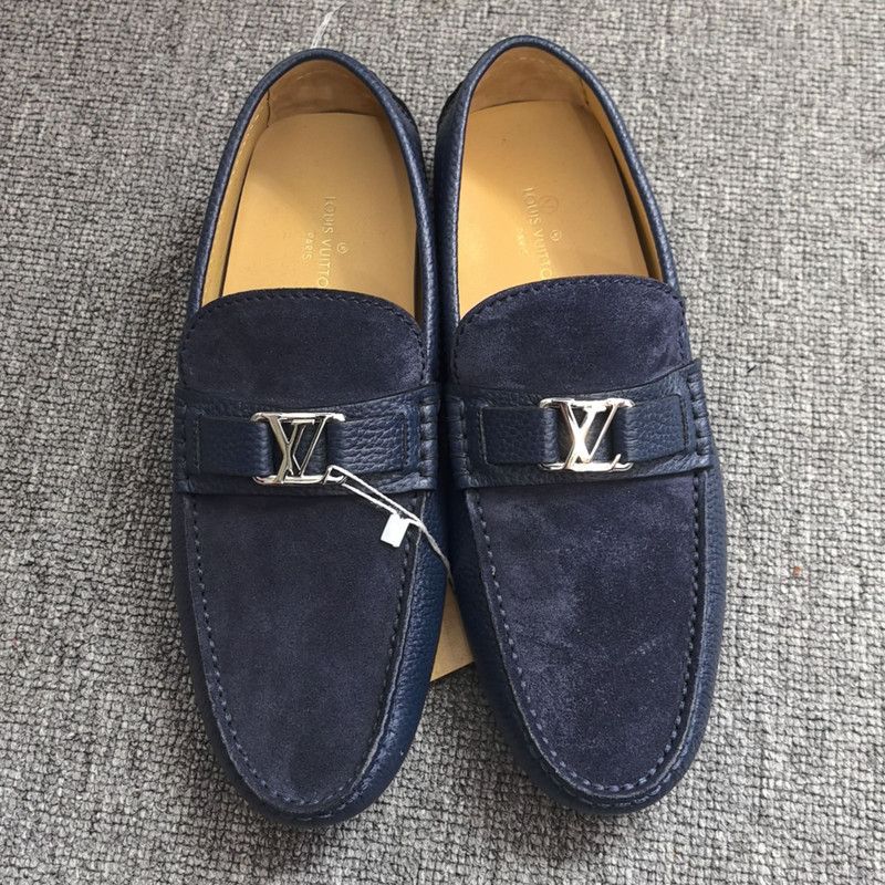 Louis Vuitton Louis Vuitton Navy Suede Loafers for Women 0079 Size US 9 / IT 39 - 2 Thumbnail
