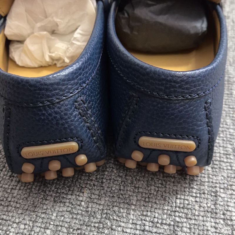 Louis Vuitton Louis Vuitton Navy Suede Loafers for Women 0079 Size US 9 / IT 39 - 3 Thumbnail