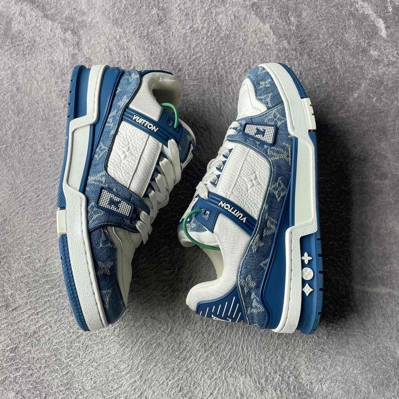Louis Vuitton Louis Vuitton Denim Trainers in Blue and White 0079 Size US 10 / EU 43 - 7 Thumbnail