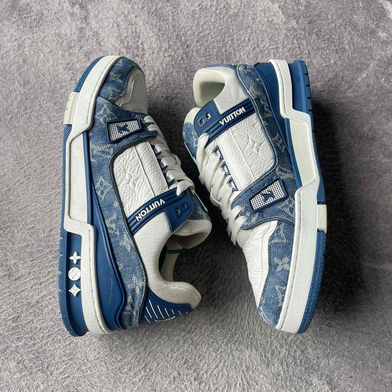 Louis Vuitton Louis Vuitton Denim Trainers in Blue and White 0079 Size US 10 / EU 43 - 6 Thumbnail