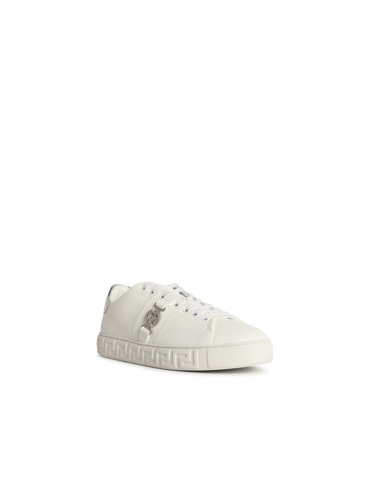 Versace VERSACE 'Free Bio' White Faux Leather Sneakers Size US 12 / EU 45 - 2 Thumbnail