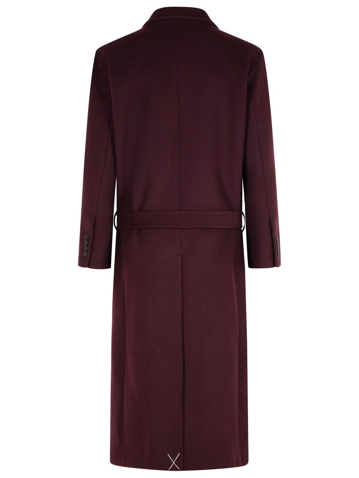 The Attico THE ATTICO Burgundy Virgin Wool Blend Long Coat Size XS / US 0-2 / IT 36-38 - 3 Thumbnail