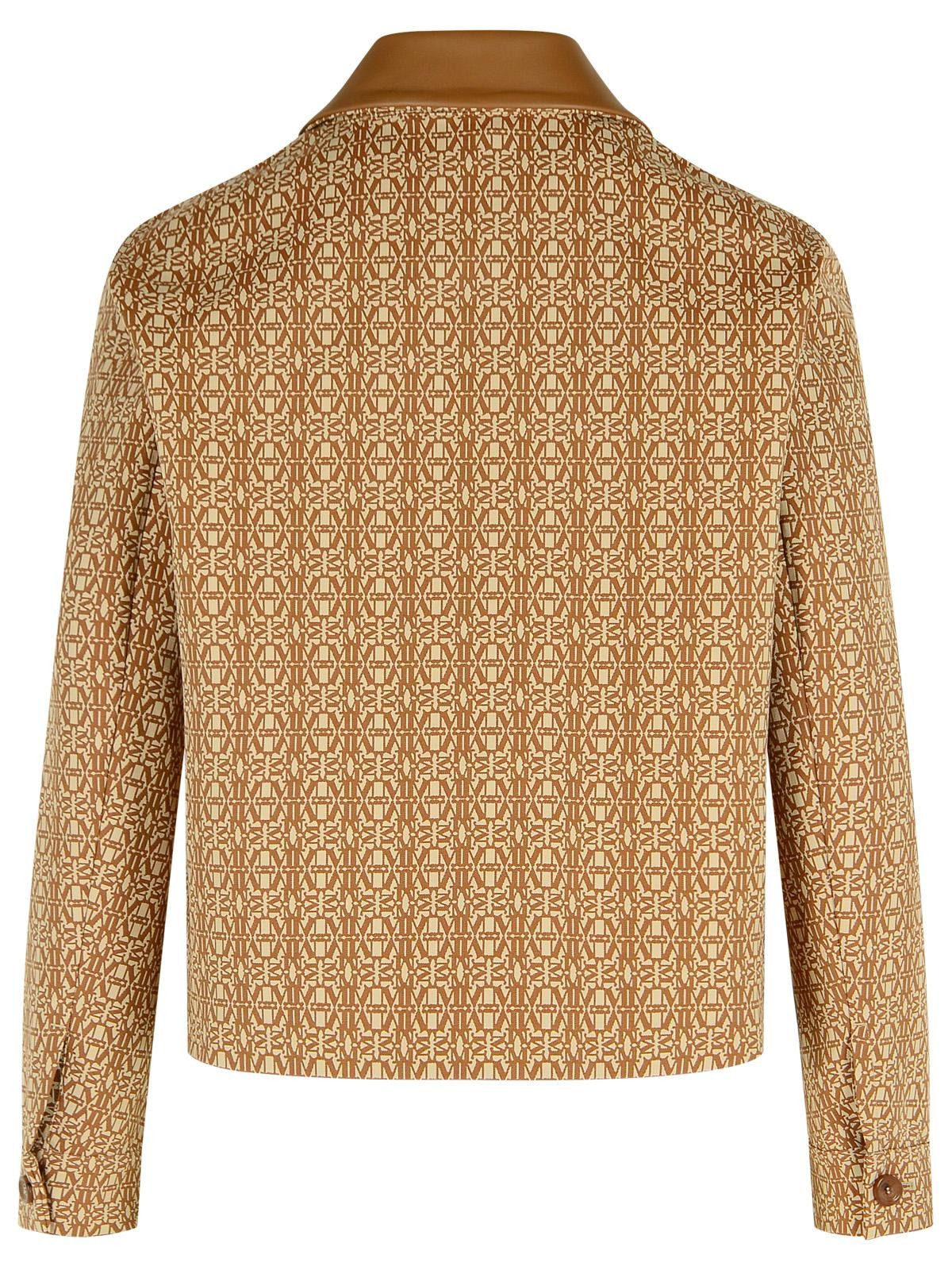 Max Mara MAX MARA 'Viborg' Camel Cotton Jacquard Jacket Size S / US 4 / IT 40 - 3 Thumbnail