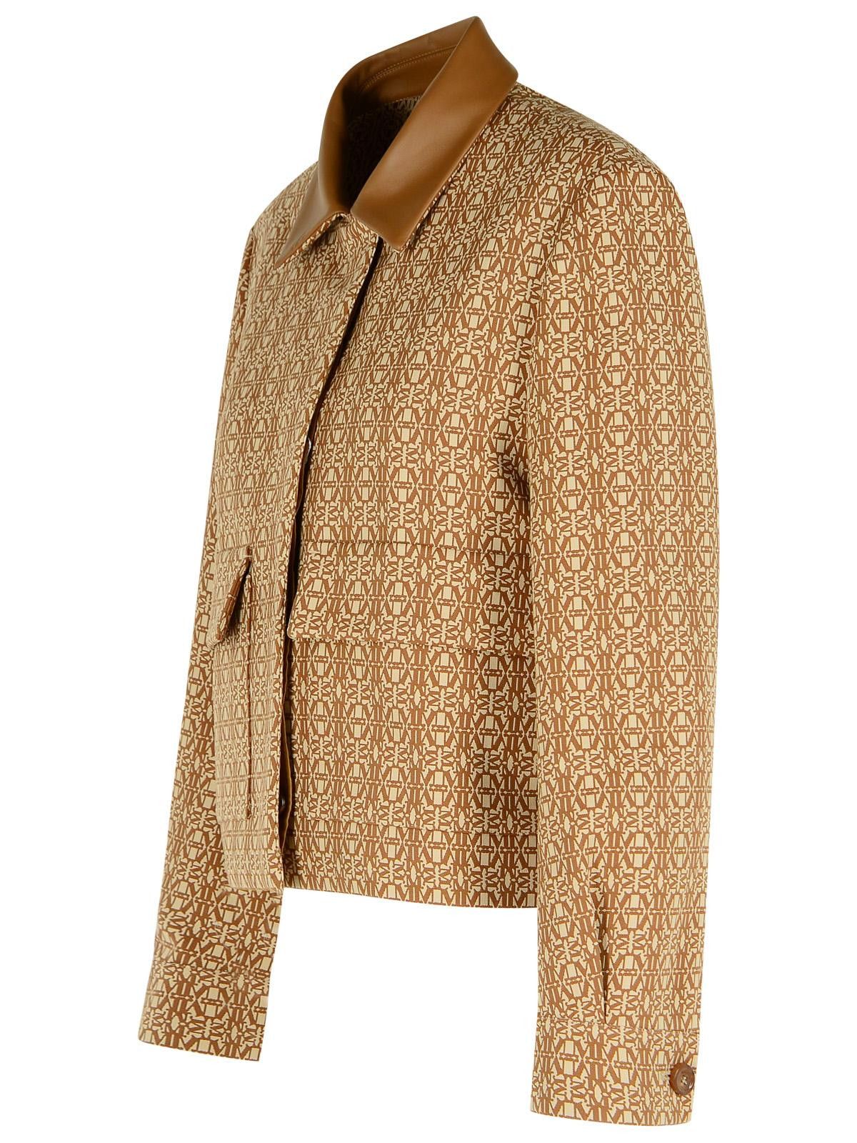 Max Mara MAX MARA 'Viborg' Camel Cotton Jacquard Jacket Size S / US 4 / IT 40 - 2 Thumbnail