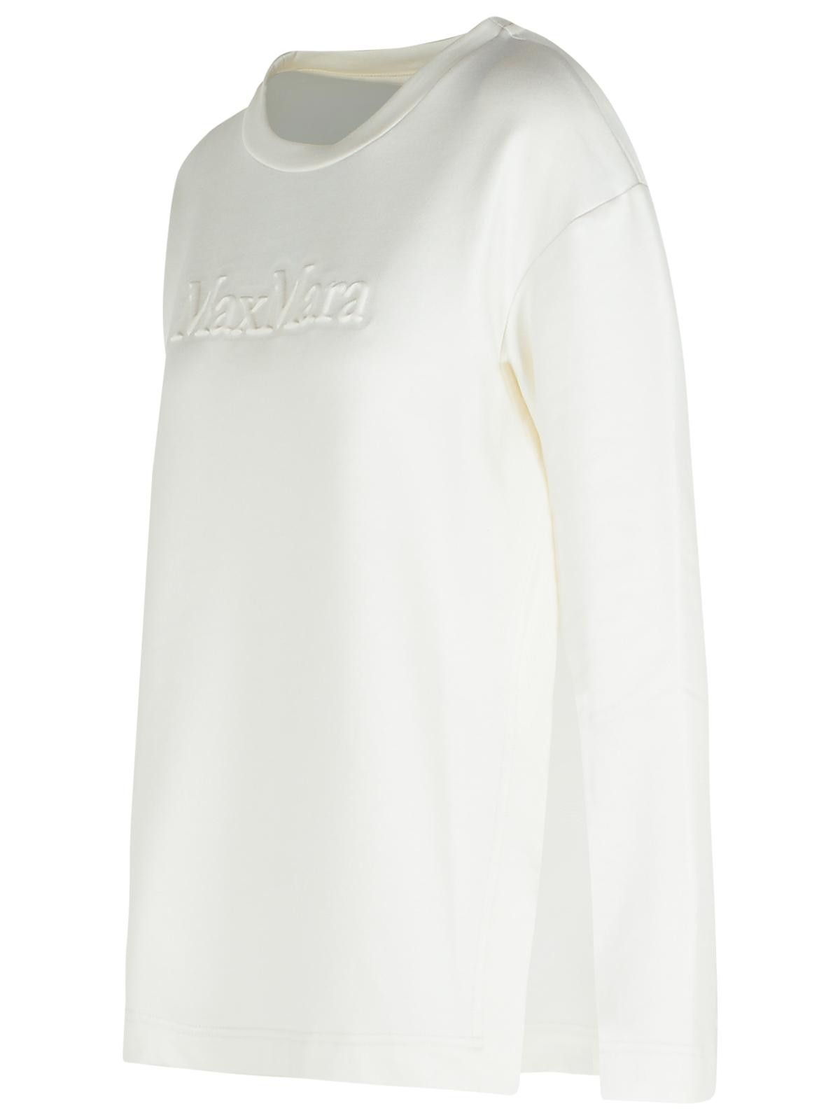 Max Mara MAX MARA 'Berma' Sweatshirt In White Silk And Cotton Size XS / US 0-2 / IT 36-38 - 2 Thumbnail
