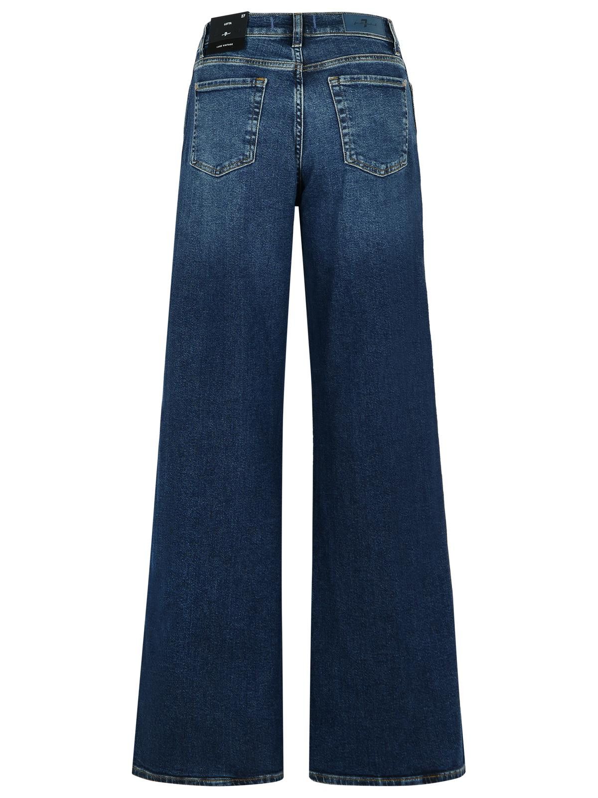 7 FOR ALL MANKIND Navy Cotton Blend Fight Jeans
