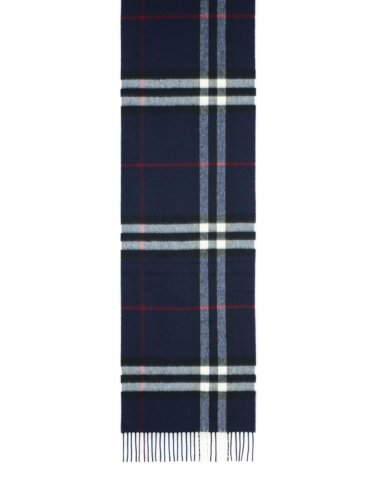 Burberry BURBERRY 'Mu Giant Check' Navy Cashmere Scarf Size ONE SIZE - 2 Thumbnail