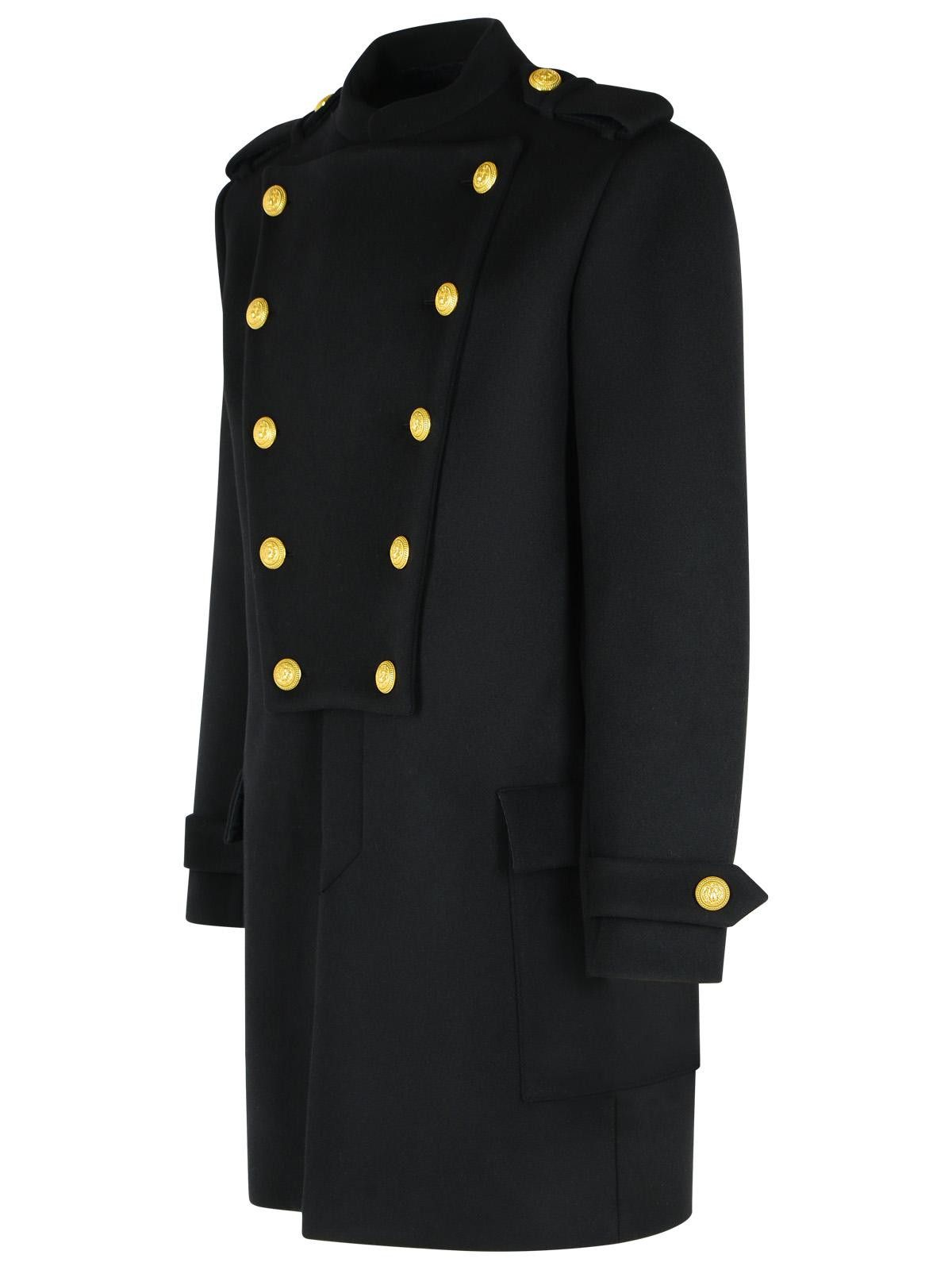 Balmain BALMAIN Black Wool And Cashmere Coat Size US L / EU 52-54 / 3 - 2 Thumbnail