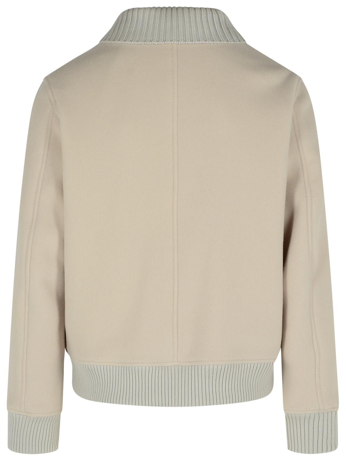 Eleventy ELEVENTY Beige Wool Blend Bomber Jacket Size US L / EU 52-54 / 3 - 3 Thumbnail