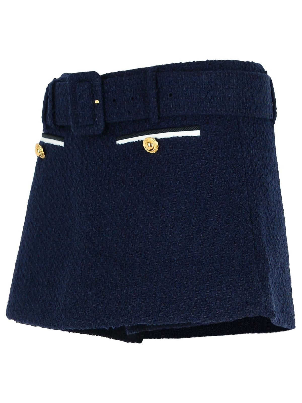 Self-Portrait SELF PORTRAIT Blue Wool Blend Shorts Size 28" / US 6 / IT 42 - 2 Thumbnail