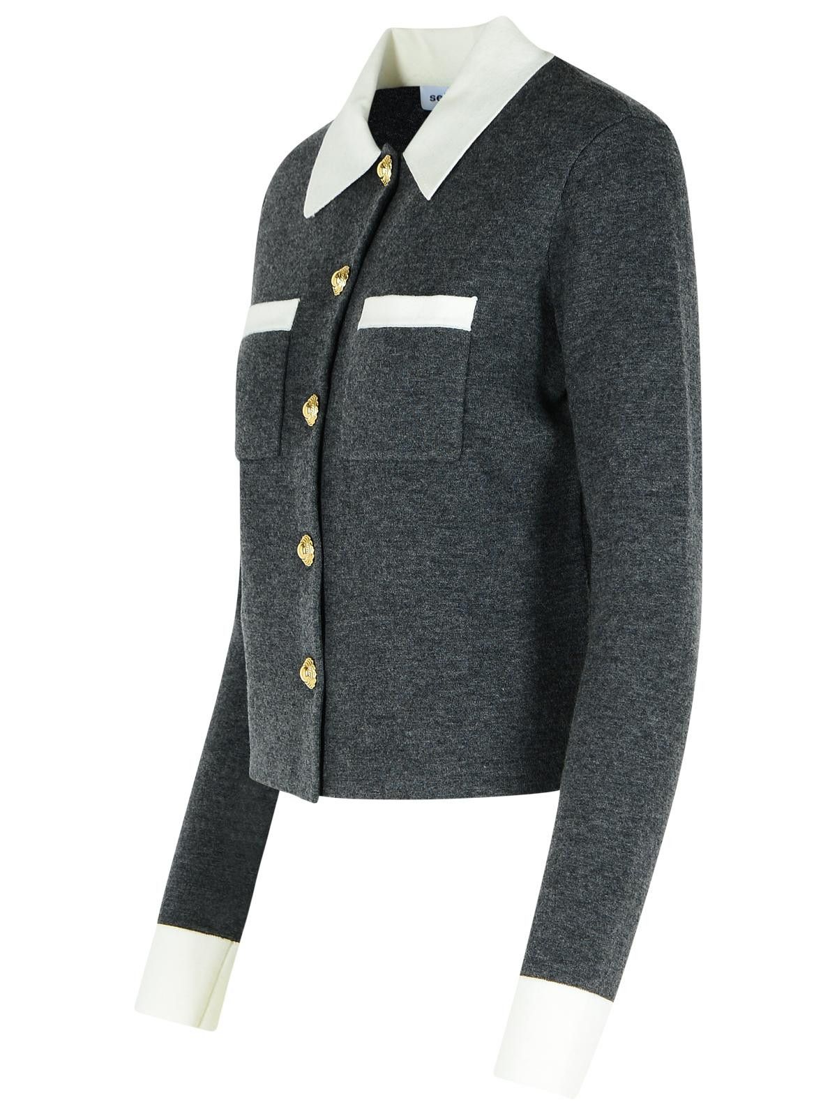 Self-Portrait SELF PORTRAIT Grey Wool Blend Sweater Size XS / US 0-2 / IT 36-38 - 2 Thumbnail