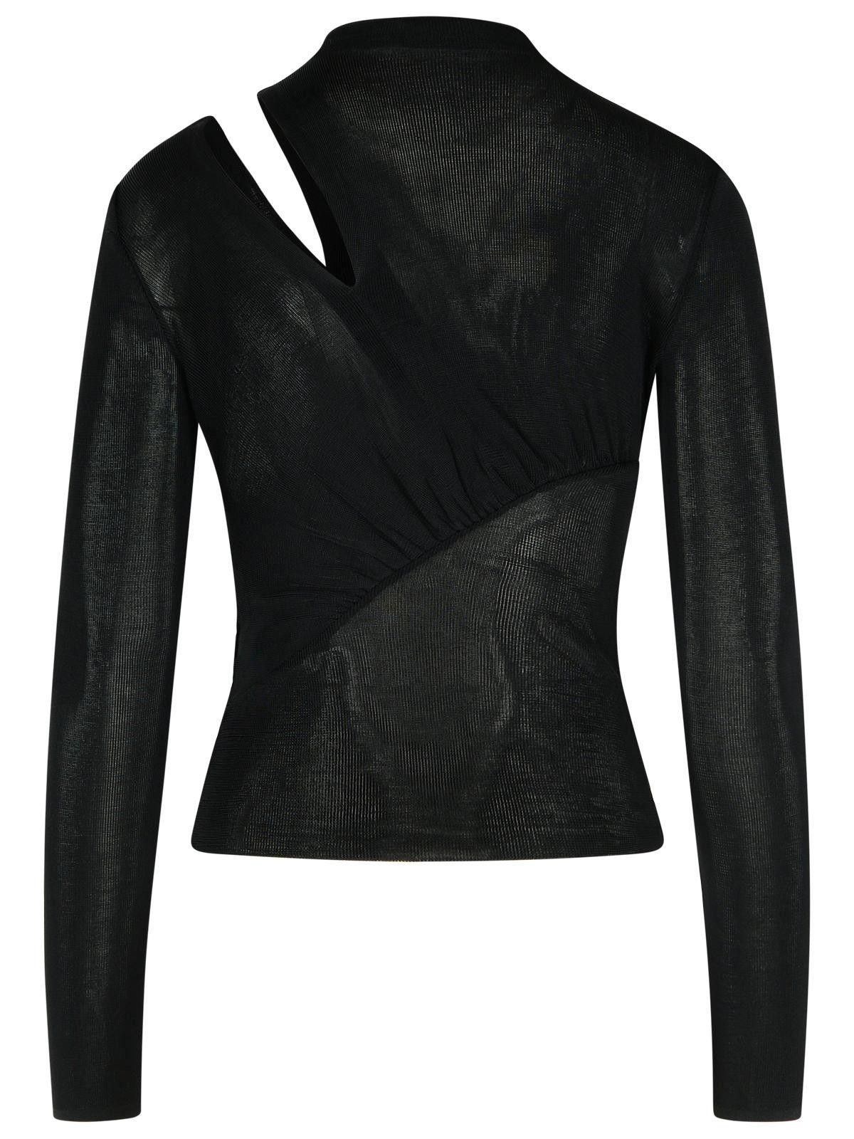 Self-Portrait SELF PORTRAIT 'Cut Out' Black Viscose Top Size S / US 4 / IT 40 - 3 Thumbnail