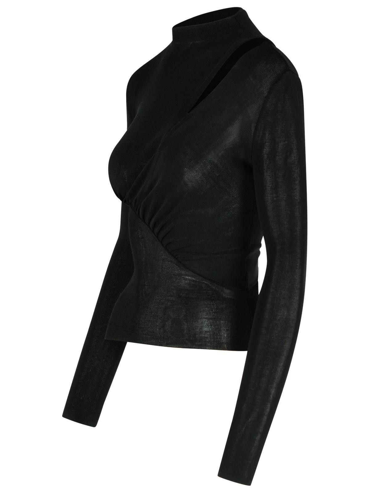 Self-Portrait SELF PORTRAIT 'Cut Out' Black Viscose Top Size XS / US 0-2 / IT 36-38 - 2 Thumbnail