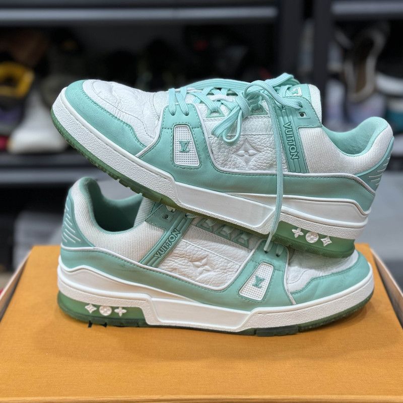 Louis Vuitton Louis Vuitton Trainer Low Top in Tiffany Green 0079 Size US 9 / IT 39 - 7 Thumbnail