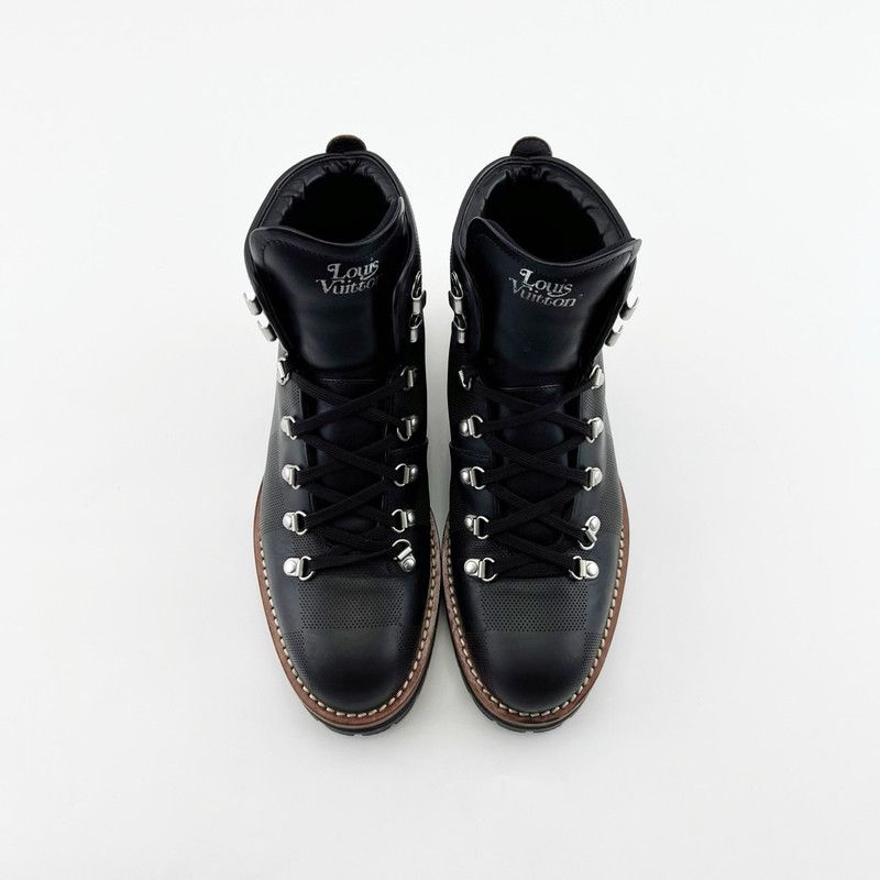 Louis Vuitton Louis Vuitton Black Leather Lace-Up Boots 0079 Size US 10 / IT 40 - 2 Thumbnail