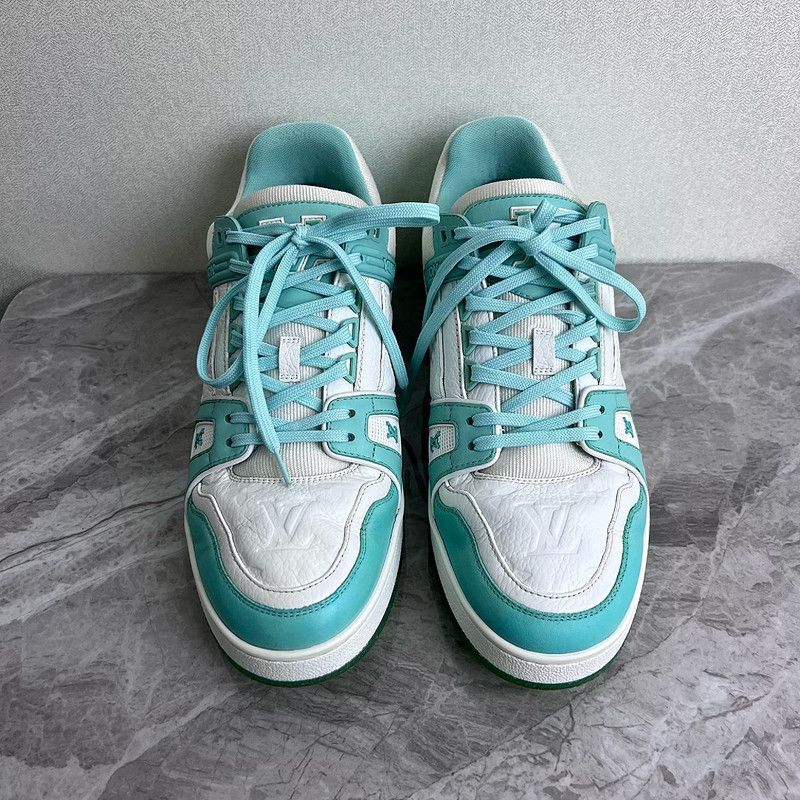 Louis Vuitton Louis Vuitton Trainer Low Top Sneakers in Tiffany Green 0079 Size US 7 / IT 37 - 2 Thumbnail