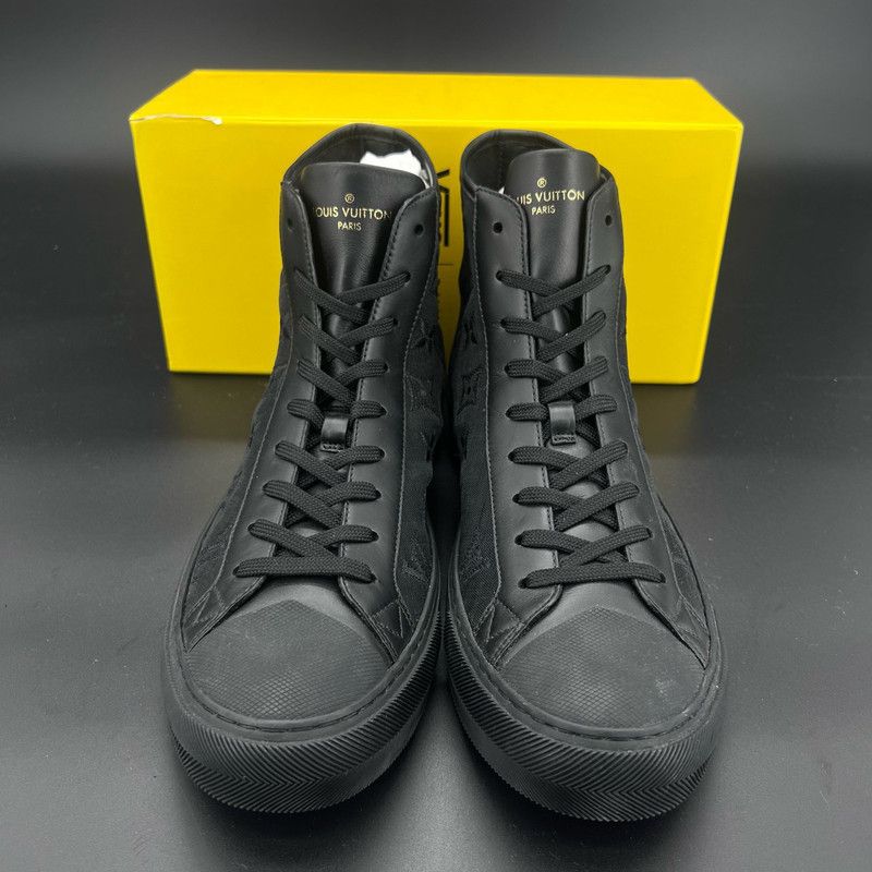 Louis Vuitton Louis Vuitton Black Monogram High-Top Sneakers 0079 Size US 10 / EU 43 - 2 Thumbnail