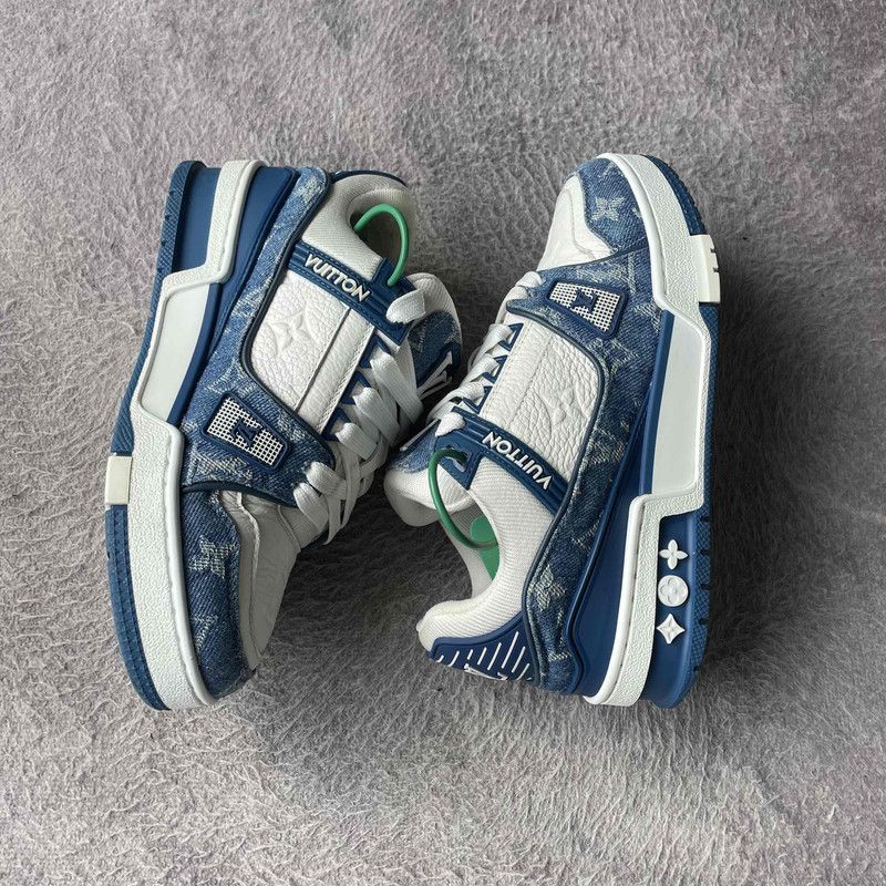 Louis Vuitton Louis Vuitton Denim Leather Low-Top Fashion Sneakers 0079 Size US 6 / IT 36 - 8 Thumbnail