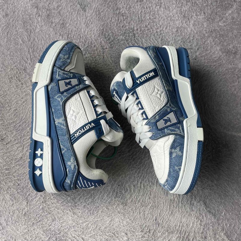Louis Vuitton Louis Vuitton Denim Leather Low-Top Fashion Sneakers 0079 Size US 6 / IT 36 - 7 Thumbnail