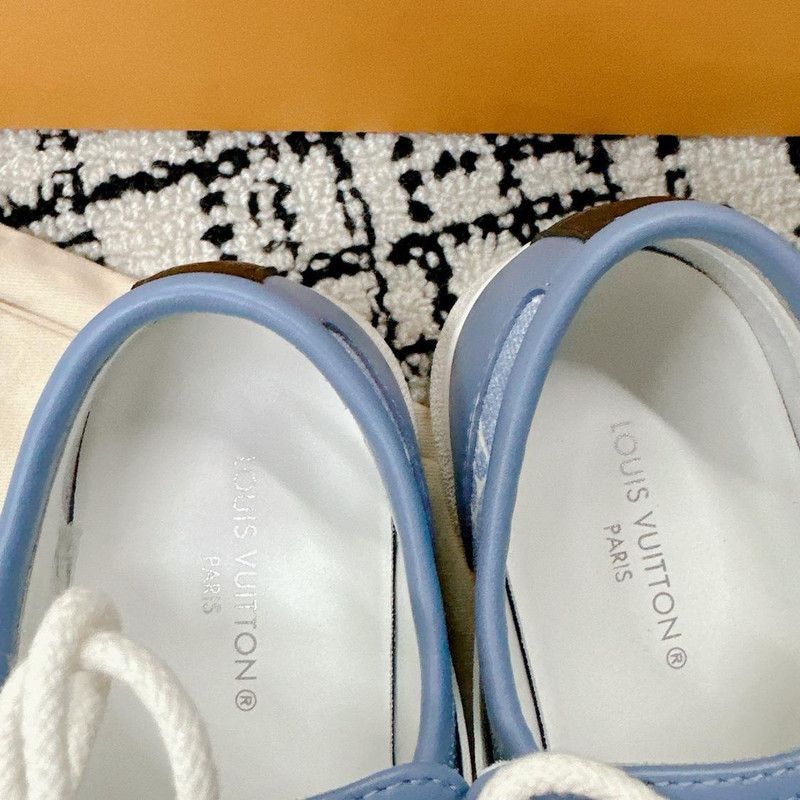 Louis Vuitton Louis Vuitton Blue Logo Canvas Sneakers 0079 Size US 6 / IT 36 - 8 Thumbnail