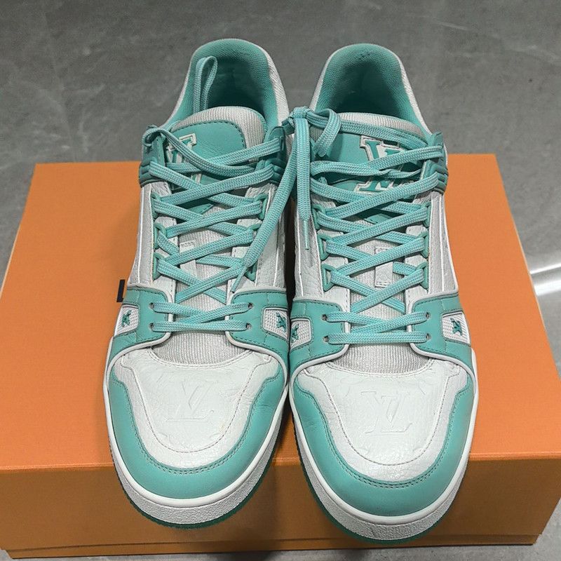 Louis Vuitton Louis Vuitton Trainer Low Top Sneakers in Tiffany Green 0079 Size US 10 / IT 40 - 2 Thumbnail