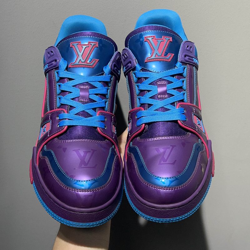 Louis Vuitton Louis Vuitton Trainer Fashion Sneakers in Blue Purple 0079 Size US 9 / IT 39 - 2 Thumbnail