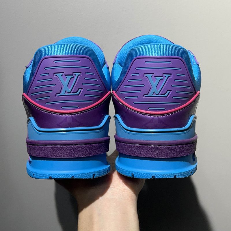 Louis Vuitton Louis Vuitton Trainer Fashion Sneakers in Blue Purple 0079 Size US 9 / IT 39 - 3 Thumbnail