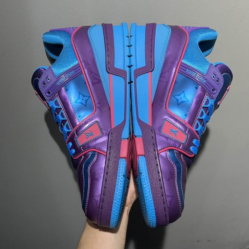 Louis Vuitton Louis Vuitton Trainer Fashion Sneakers in Blue Purple 0079 Size US 9 / IT 39 - 8 Thumbnail