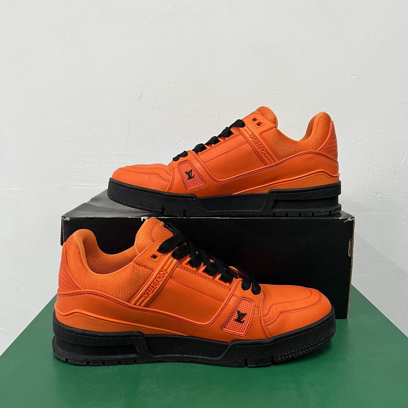 Louis Vuitton Louis Vuitton Trainer Low Top Sneakers in Orange 0079 Size US 9.5 / EU 42-43 - 8 Thumbnail