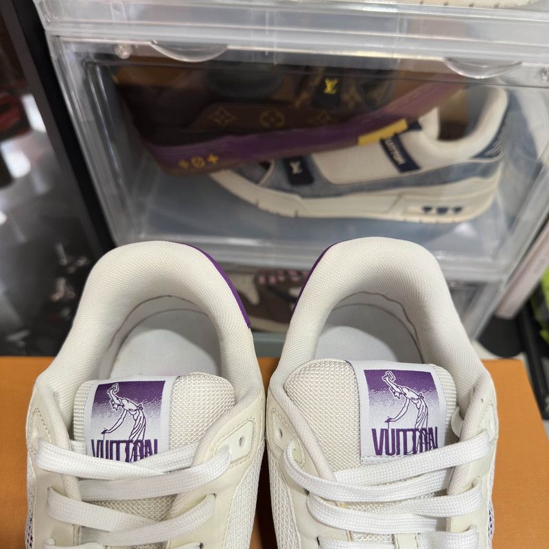 Louis Vuitton Louis Vuitton Trainer Casual Sneakers in White and Purple 0079 Size US 10 / EU 43 - 12 Thumbnail