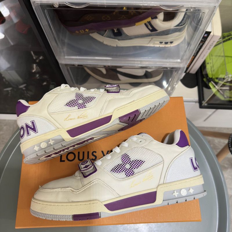 Louis Vuitton Louis Vuitton Trainer Casual Sneakers in White and Purple 0079 Size US 10 / EU 43 - 8 Thumbnail