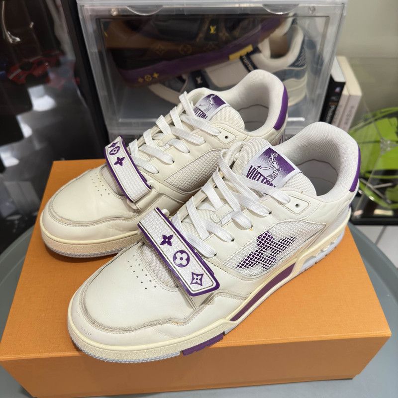Louis Vuitton Louis Vuitton Trainer Casual Sneakers in White and Purple 0079 Size US 10 / EU 43 - 9 Thumbnail